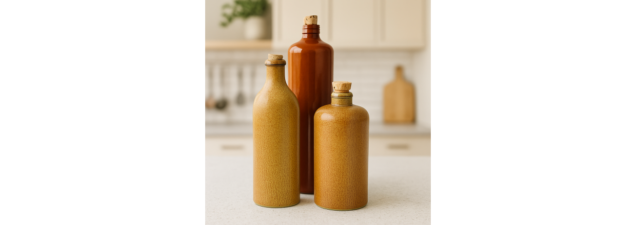 Gamle stentjsflasker og hjemmelavet gin