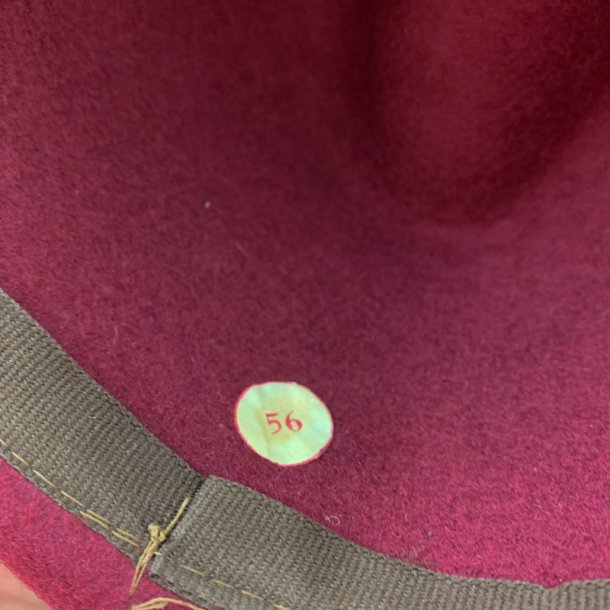 Bordeauxfarbener Vintage-Wollhut  Gre 56