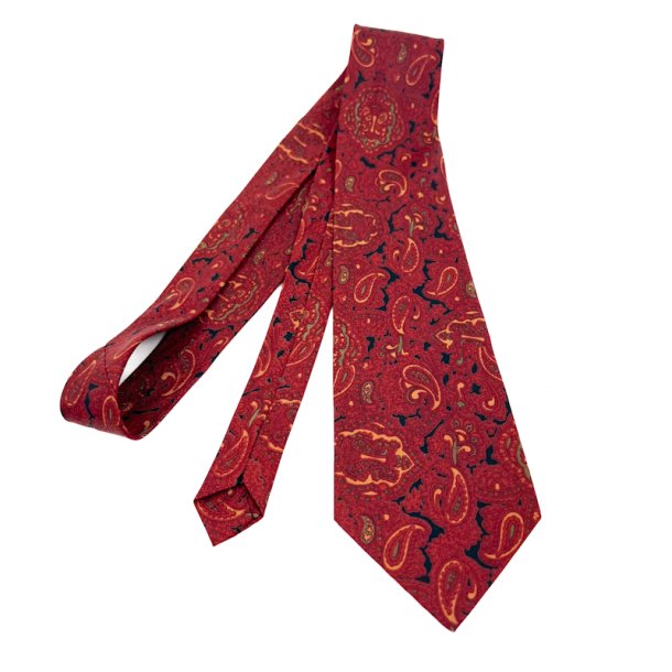 R�d vintage slips med paisley m�nster