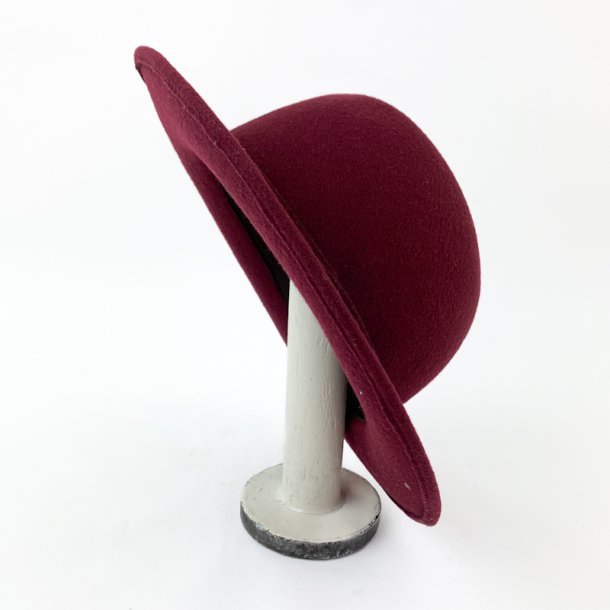 Bordeauxfarbener Vintage-Wollhut  Gre 56