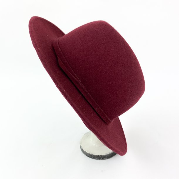 Bordeauxfarbener Vintage-Wollhut  Gre 56