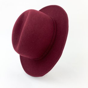 Bordeauxfarbener Vintage-Wollhut  Gre 56