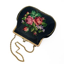 Broderet lille vintage selskabstaske