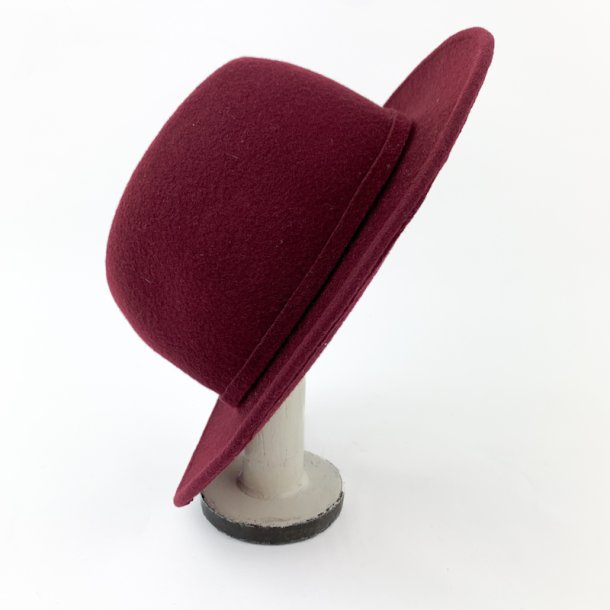 Bordeauxfarbener Vintage-Wollhut  Gre 56
