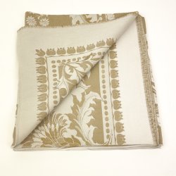 Smuk beige vintage damaskdug � 120 x 120 cm