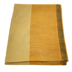 Flot karrygul retro dug med striber � 160 cm