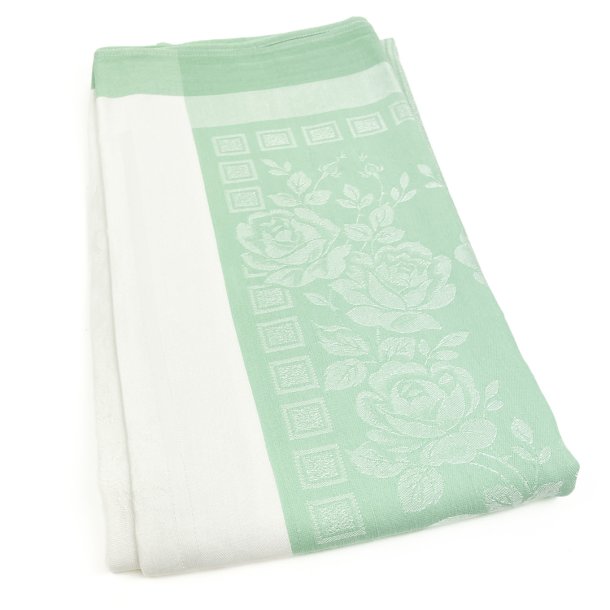 Smuk gr�n retro dug med roser � 160 cm
