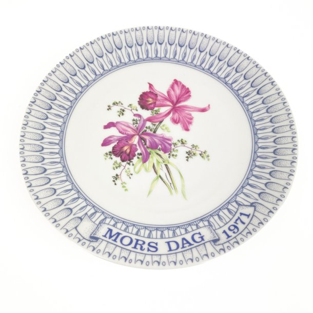 Retro morsdagsplatte med orkid�er � 1971