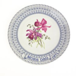 Retro morsdagsplatte med orkid�er � 1971
