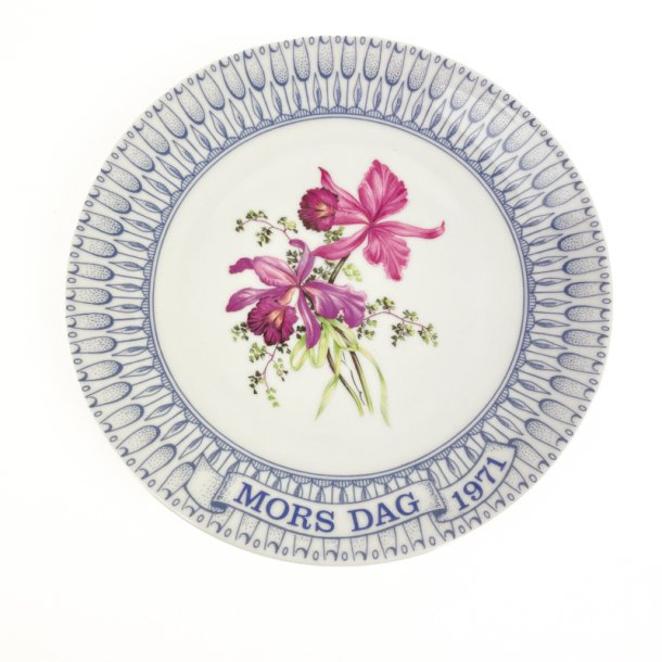 Retro morsdagsplatte med orkid�er � 1971