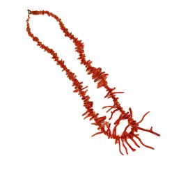 R�d vintage koral halsk�de