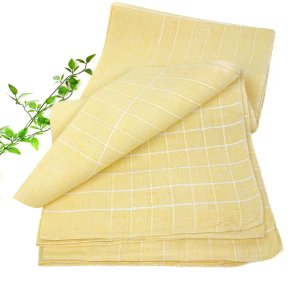 Smuk gul vintage h�rdug med tern � 220 cm