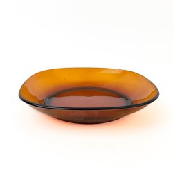 Retro tiefer Glasteller in Orange