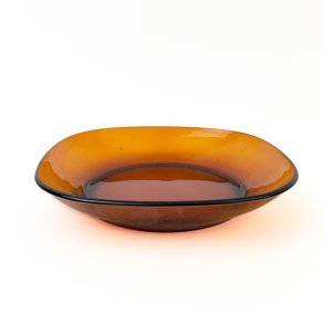 Retro tiefer Glasteller in Orange