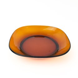 Retro tiefer Glasteller in Orange