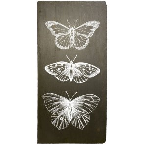 Schieferschild von MoodTiles  3 Schmetterlinge