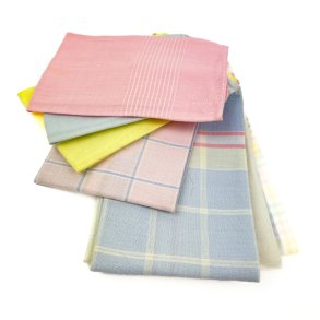 Syv pastelfarvede vintage lommet�rkl�der