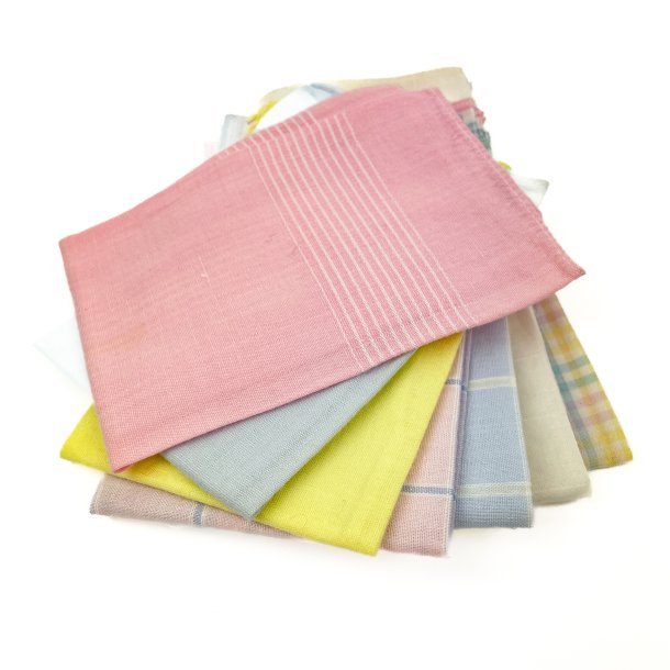 Syv pastelfarvede vintage lommet�rkl�der