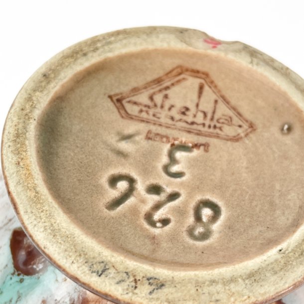 Trkise Vintage-Strehla-Vase