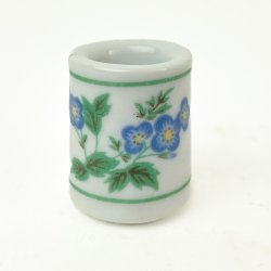 Vintage Porzellan-Kerzenhalter mit blau Blumen