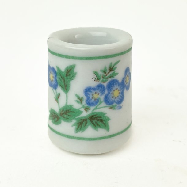 Vintage Porzellan-Kerzenhalter mit blau Blumen