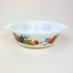 Hvid vintage ildfast sk�l