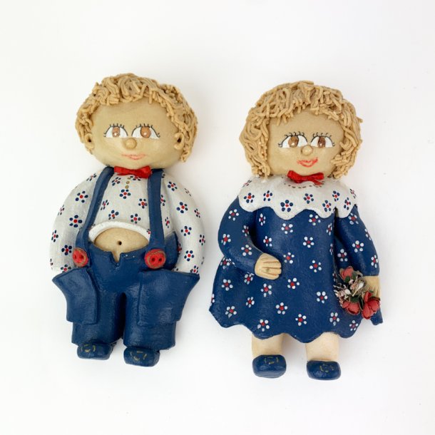 Zwei vintage Salzteigfiguren
