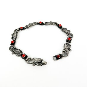 Vintage s�lv arml�nke orange sten 60�erne