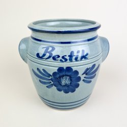 Gr� vintage bestikkrukke