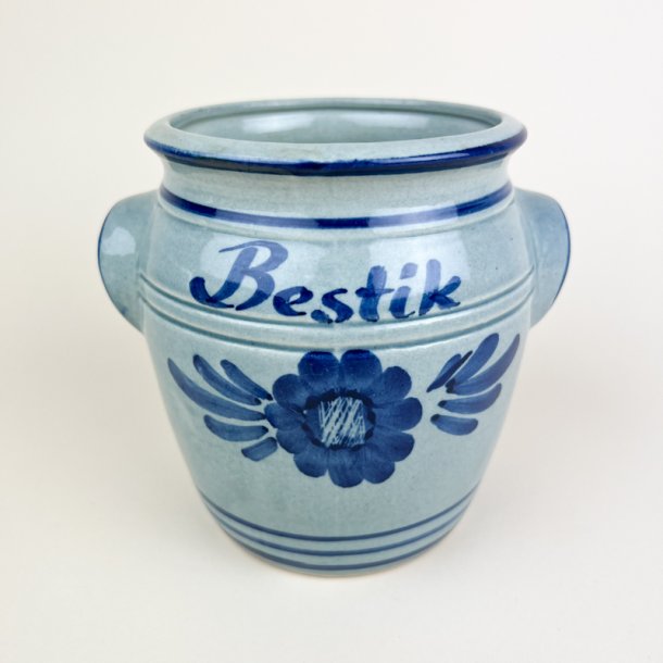 Gr� vintage bestikkrukke