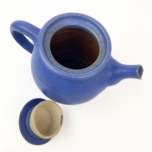 Blaue Vintage-Teekanne, Birkerd Pottemageri