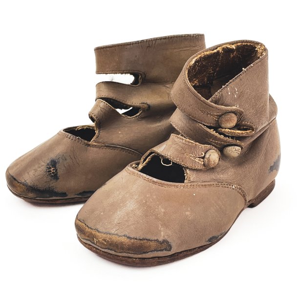 Vintage brnesko i lder fra 1940'erne
