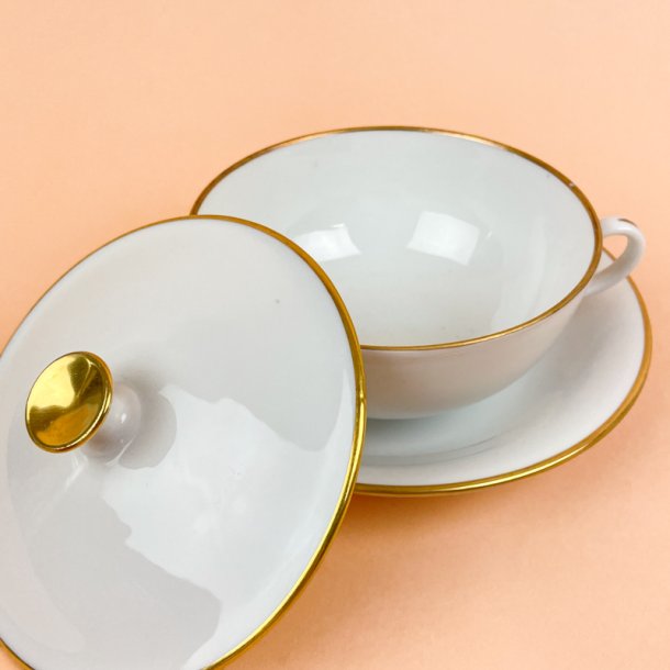 Elegant hvid vintage B&G bouillonkop