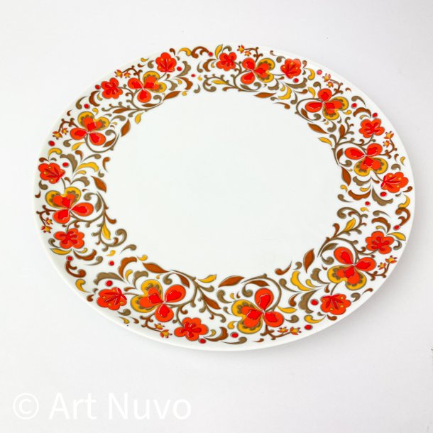 Rundt retro fad med orange blomster - Brazil