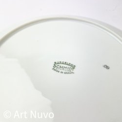 Tiefer Retro-Teller mit orange Blumen 