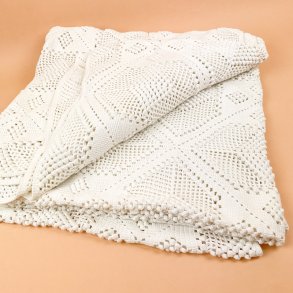  Stort h�klet vintage senget�ppe