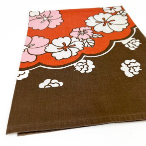 Retro dug med orange blomster � 160 cm