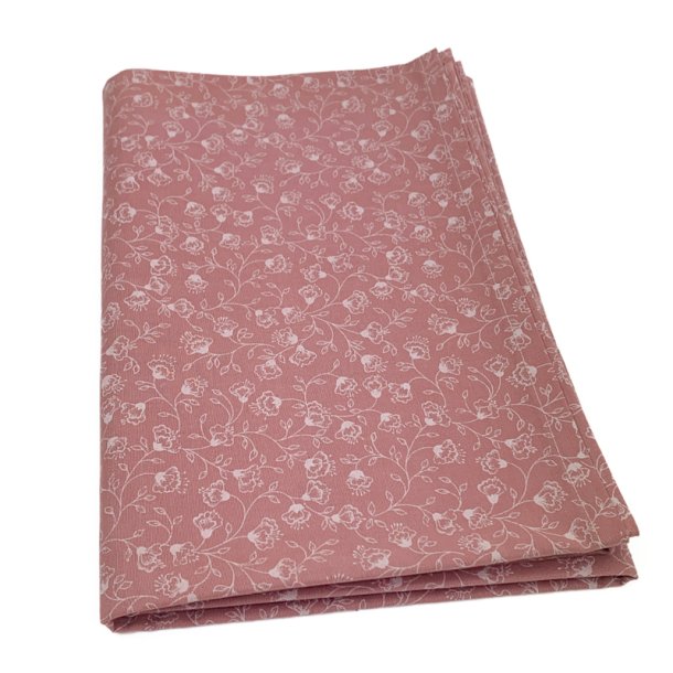 Smuk rosa retro dug med blomster � 180 cm