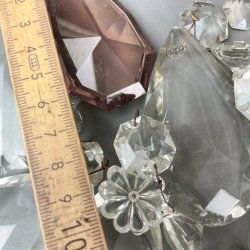 Klar og rosa vintage glasprismer