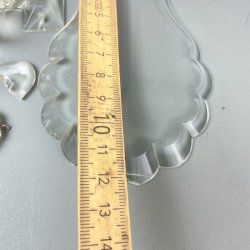 Klar og rosa vintage glasprismer