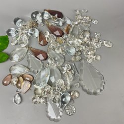 Klar og rosa vintage glasprismer