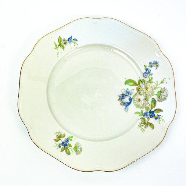 Middagstallerken med bl blomster fra KPM