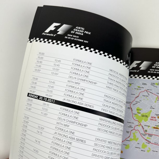 Originalt Formel 1 program � Indiens Grand Prix 2011 � New Delhi