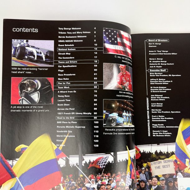 Originalt Formel 1 program Indianapolis 2004