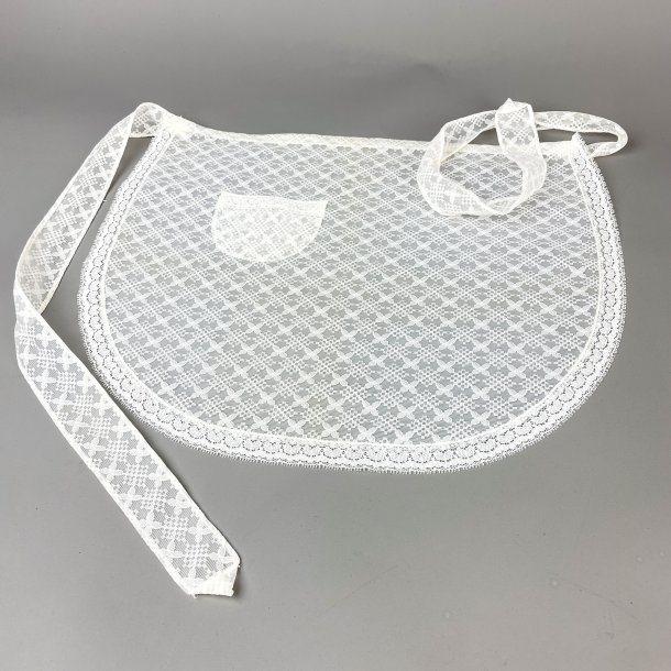 Hvidt vintage blondeforklde