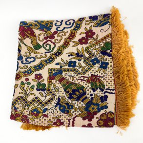 Vintage gewebte Tischdecke mit Fransen  140 cm