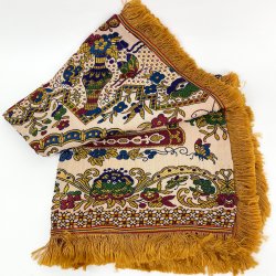 Vintage vvet dug med frynser  140 cm