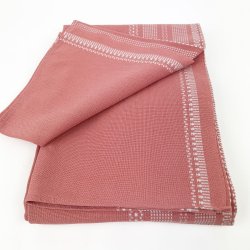 Flot rosa retro dug med hvid � 210 cm