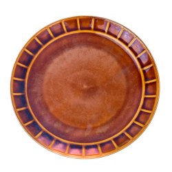 Retro flacher Teller mit Reliefkante