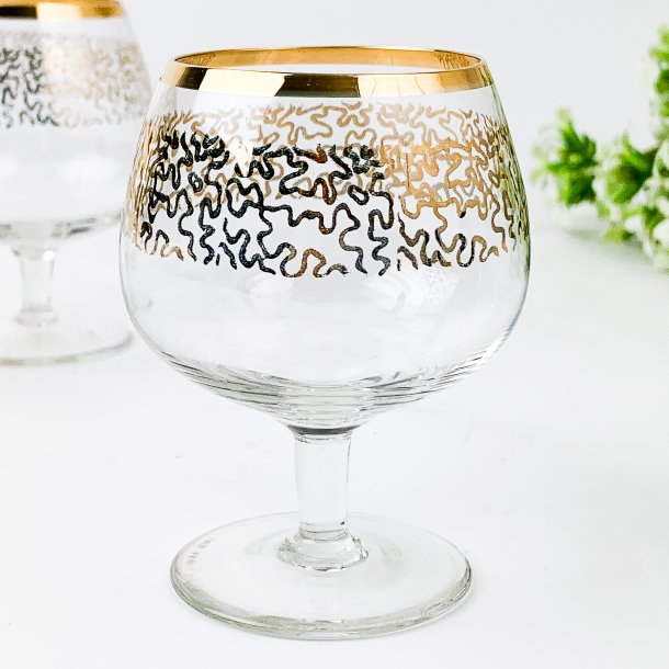 Vintage cognac glas med guld